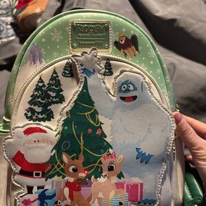 Loungefly Rudolph mini backpack with matching wallet